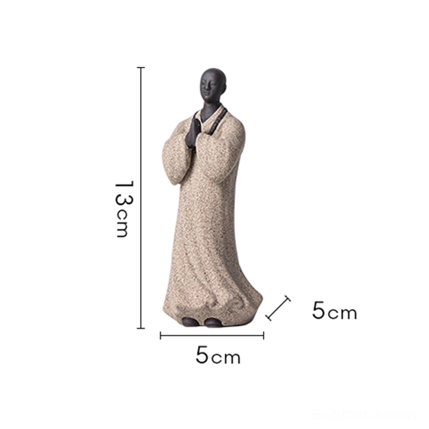 Handcrafted ceramic Buddhist monk figurine with eco-friendly natural materials for conscious consumers