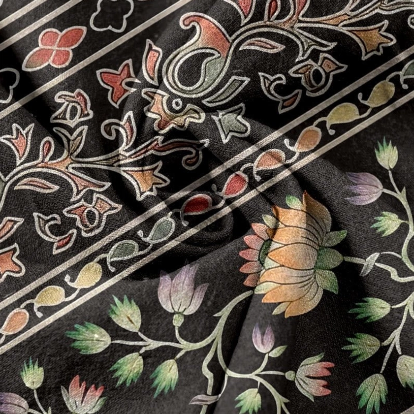Eco-friendly water-based printed lotus paisley cotton harem pants for yoga and meditation