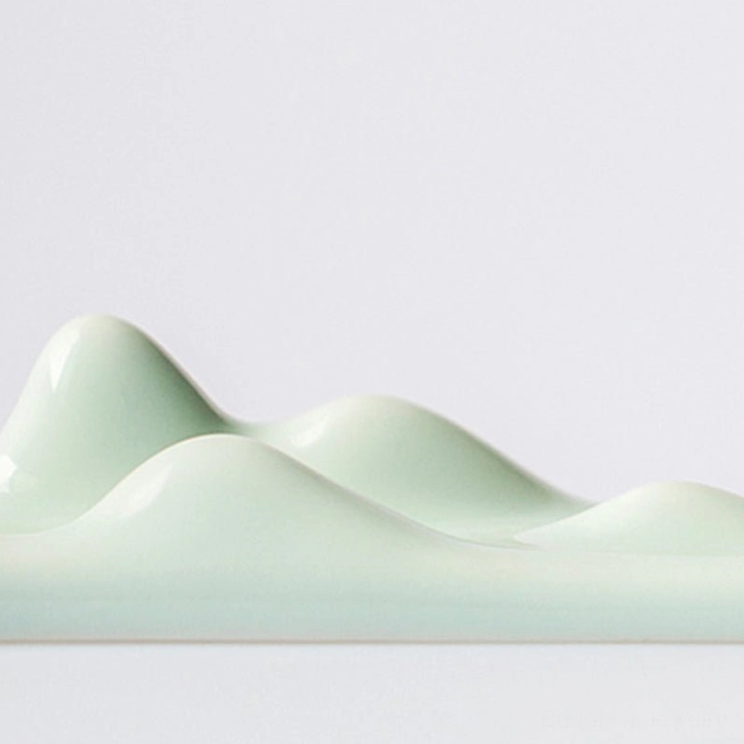 Natural ceramic mountain peak incense holder eco-friendly sustainable materials