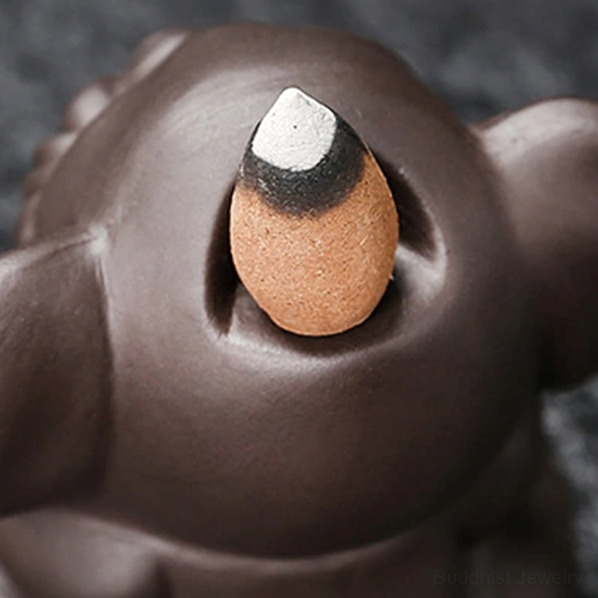 Elephant incense burner eco-friendly sustainable materials natural purple clay environmentally conscious product