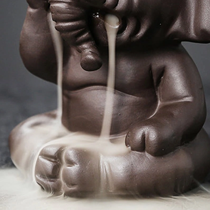 Elephant incense burner decorative display as home décor accent piece showing aesthetic appeal and spiritual presence