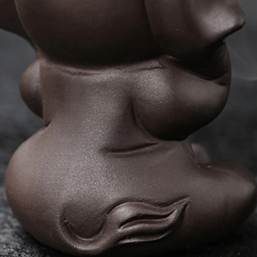 Handcrafted purple clay elephant incense burner showing natural clay texture mineral richness quality finish