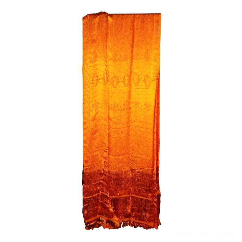Five-color Buddhist khata scarf collection showing all color variations for ceremonial and spiritual use