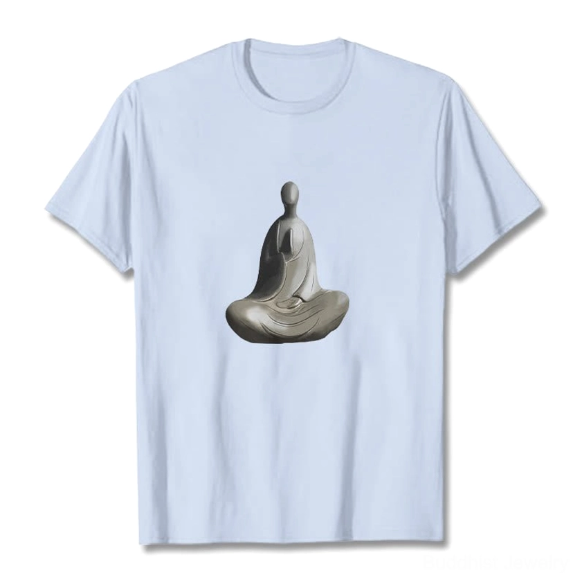 Plum colored Buddhist t-shirt with formless Buddha design premium cotton fabric flat lay