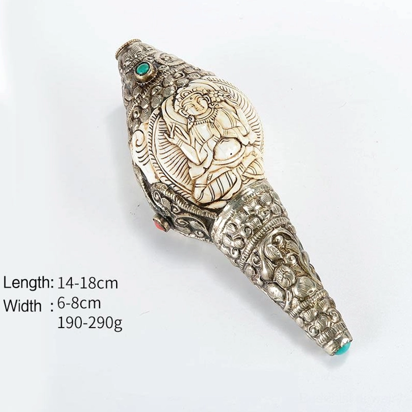 Four-Armed Avalokitesvara shankha conch decoration with loving-kindness symbolism