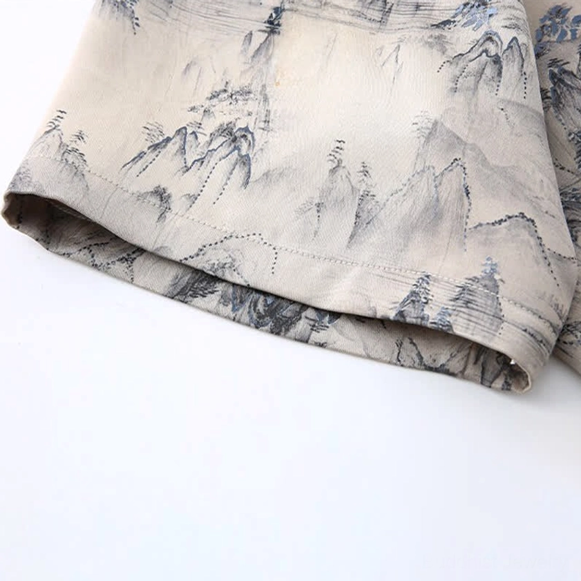 Front Collar Close-up with Traditional Frog Button Closure - Zen Meditation Garment