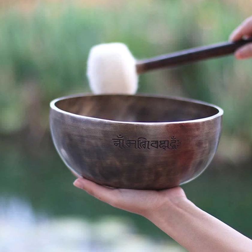 Full moon singing bowl chakra healing meditation tool for spiritual practice