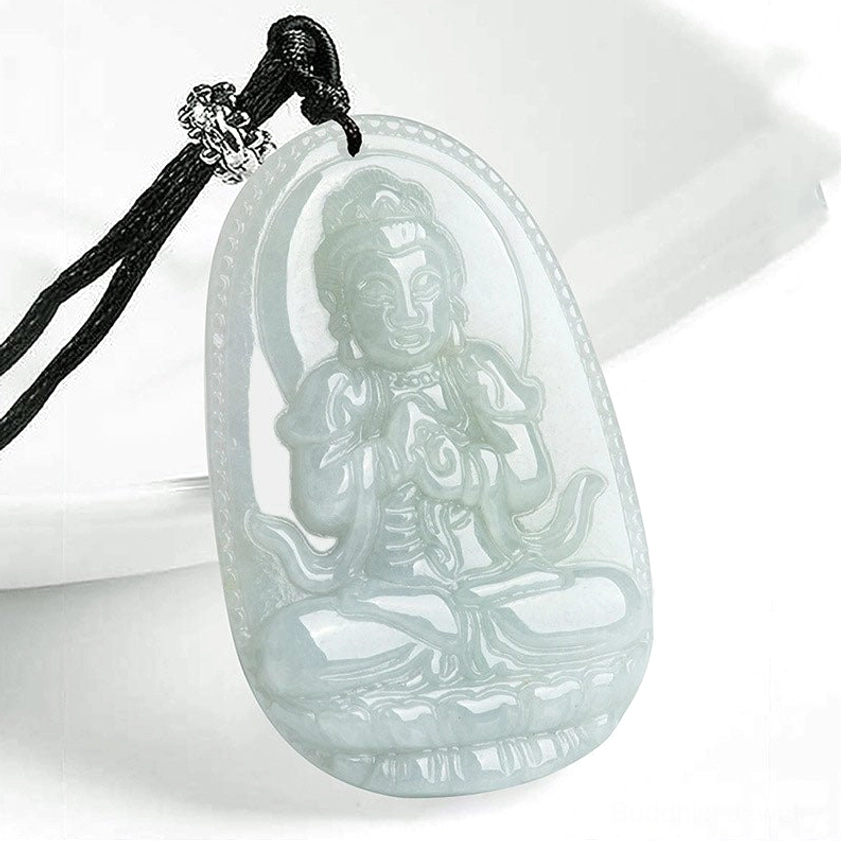Goat Monkey zodiac Buddha jade pendant fortune charm spiritual protection necklace