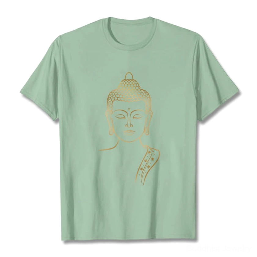 Golden Buddha meditation t-shirt all sizes - S to 2XL unisex fit cotton crewneck for every body type and preference