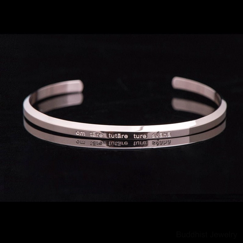 Green Tara rose gold peachpuff titanium bracelet feminine design