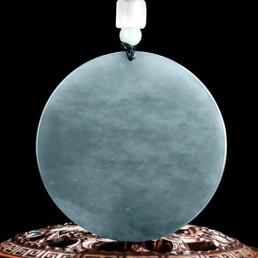 Back side of Guanyin jade pendant smooth polished reverse face