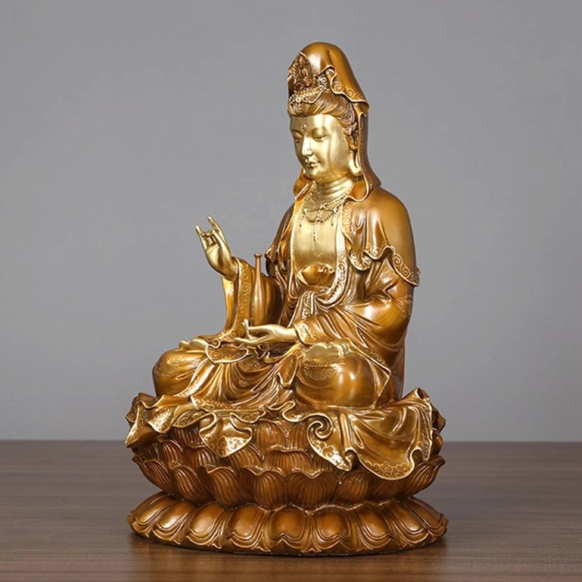Guanyin left side profile blessed hand gesture holy healing vase