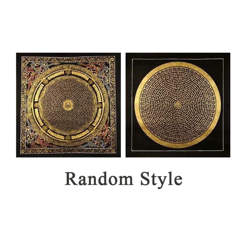 Hand-painted thangka with authentic Buddhist spiritual imagery and ceremonial art tradition