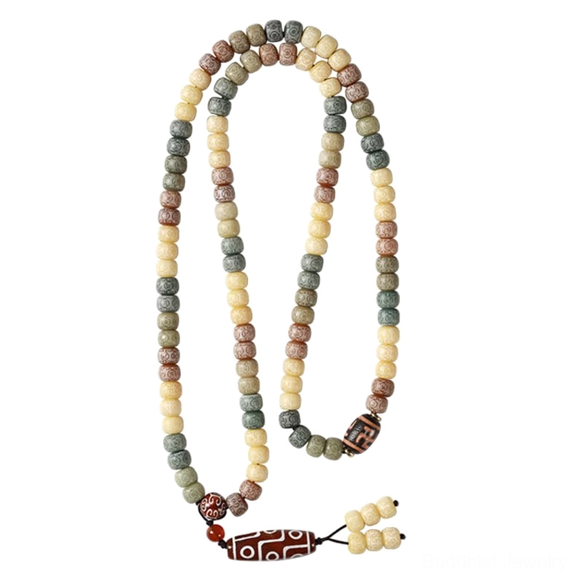 Handcrafted bodhi seed buddhist prayer mala - natural materials