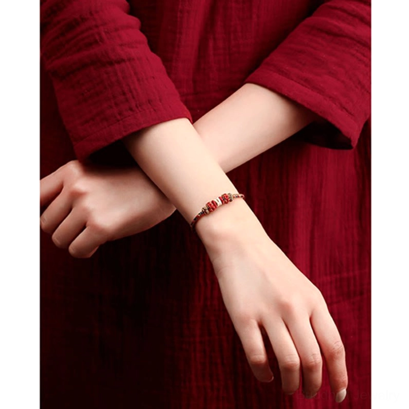 Handcrafted Buddhist protection bracelet artisan made natural materials premium quality