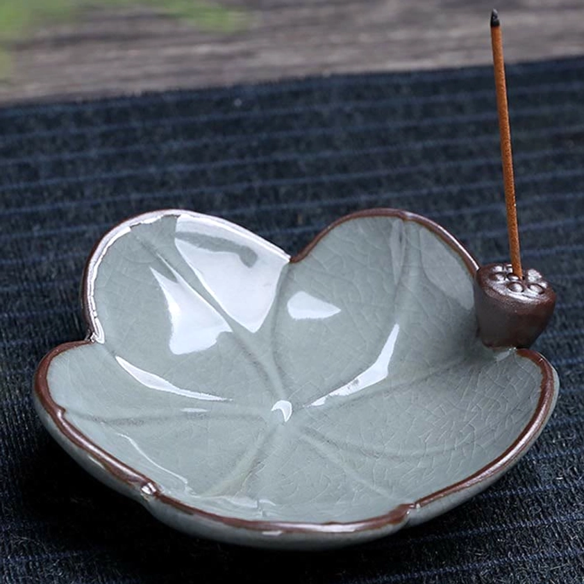 Artisan-crafted Buddhist incense holder with natural materials showcasing traditional ceramic techniques