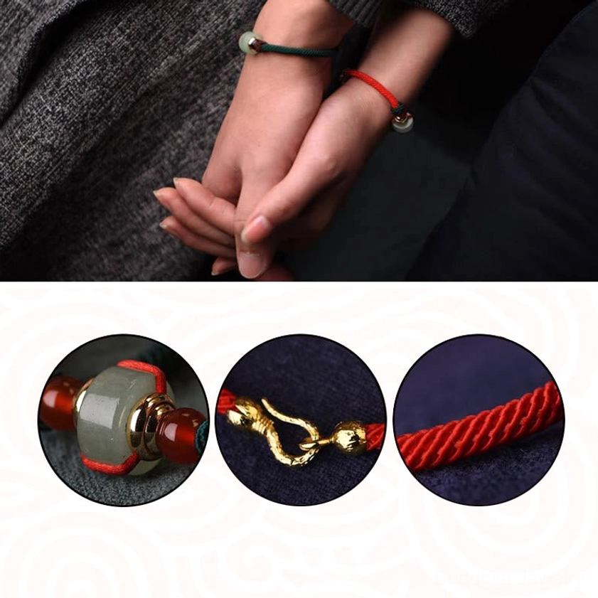 Handcrafted Buddhist luck bracelet with premium natural stones and gold-plated hardware