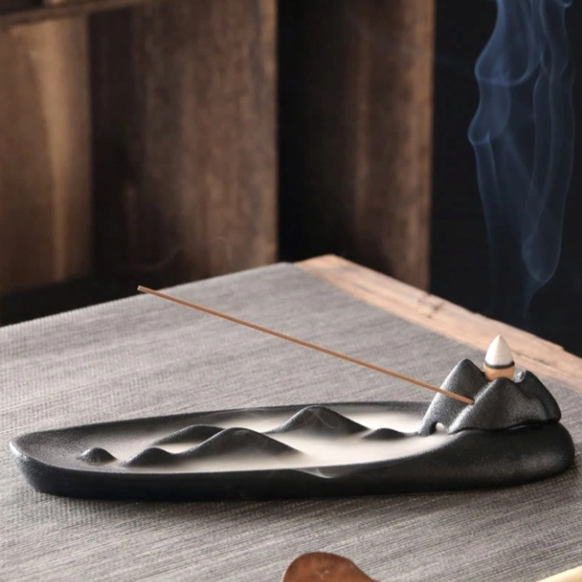 Handcrafted ceramic incense burner showing artisanal details and finish