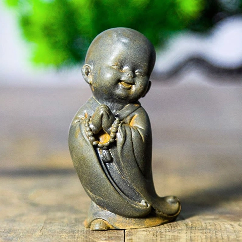 Handcrafted Monk Meditation Statue Collection - Iron Powder Resin Figurines for Buddhist Practice