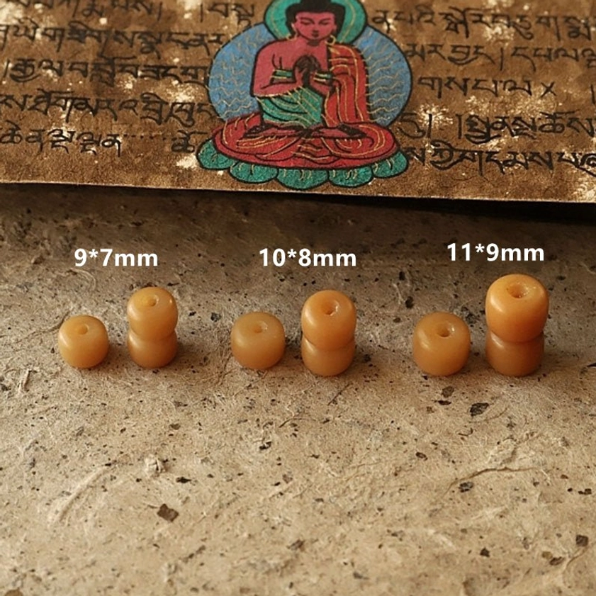 Authentic Buddhist 108 Mala Beads Handmade with Natural Bodhi Seeds and Copper Accents