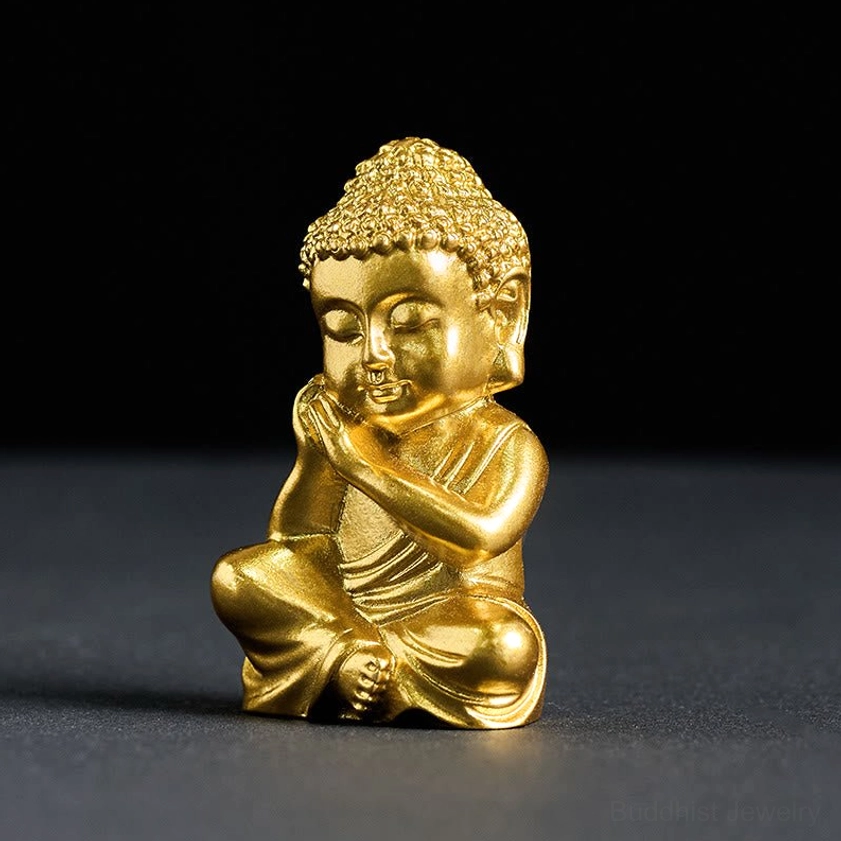 Handmade golden Buddha magnet showcasing artisan craftsmanship and premium resin quality