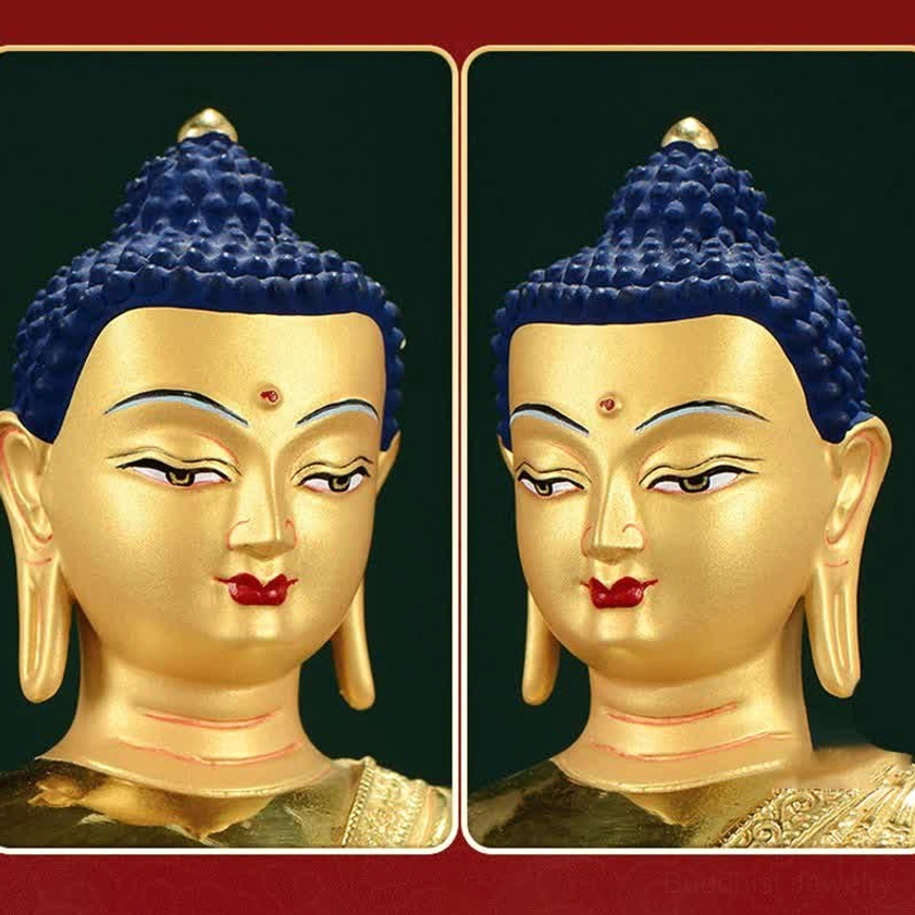 Handmade Buddha statue showing authentic artisan craftsmanship and detail carving