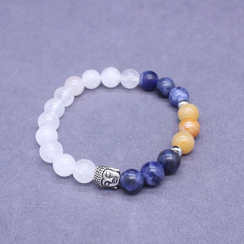 Handmade Buddhist bracelet with natural stones for meditation and mindfulness