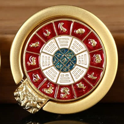 Handmade Buddhist mantra phone ring holder, master craftsman creation with premium alloy and traditional enamel technique