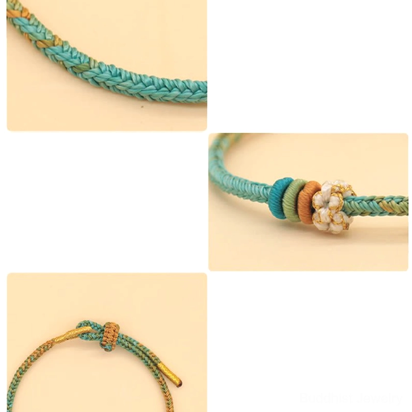 Handcrafted eight-thread Buddhist bracelet for meditation and spiritual protection