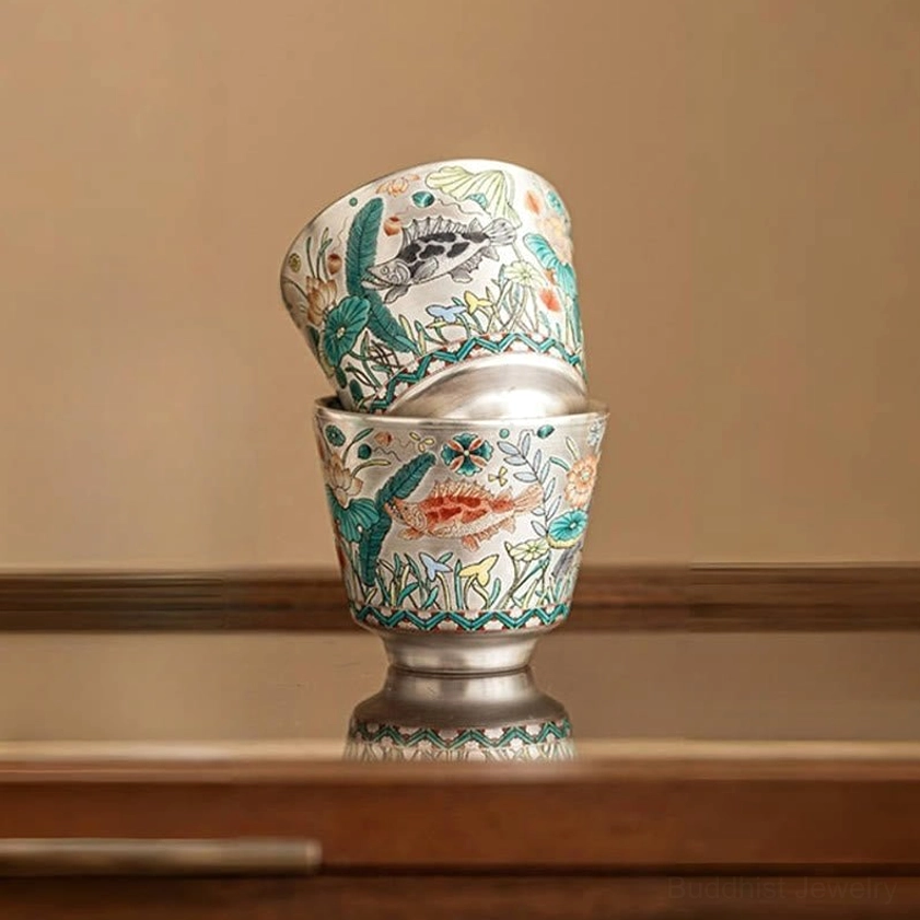 Handmade ceramic tea cup for gongfu tea ceremony, showing craftsmanship and artistic details