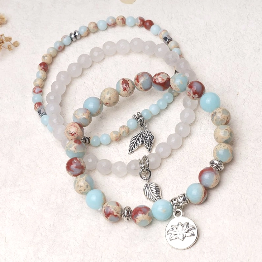 Handmade healing crystal bracelet showing artisan craftsmanship quality with natural gemstone beads and attention to detail