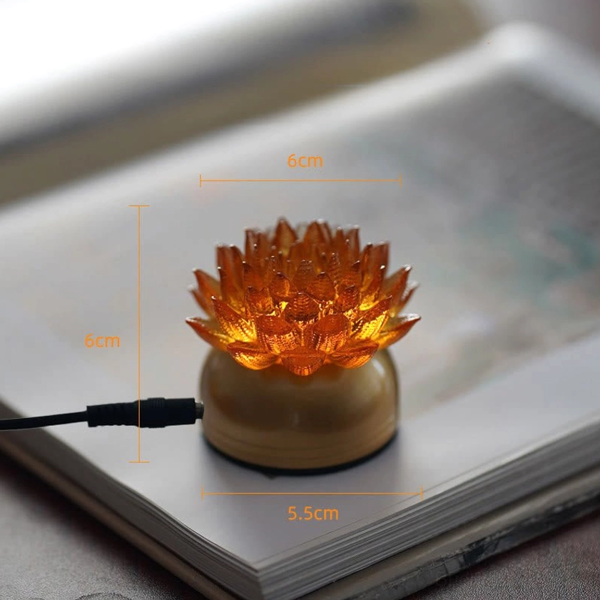 Handmade lotus glass lamp, artisan crafted petal details, copper brass metal base