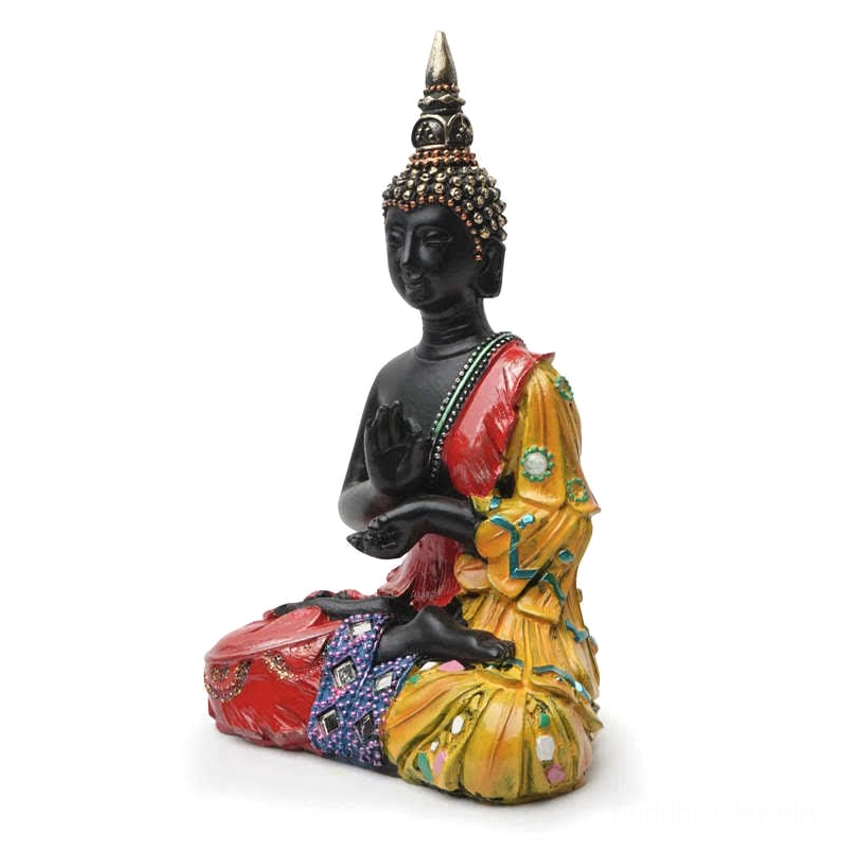 Thai Buddha resin statue with handcrafted details and premium finish for wellness space