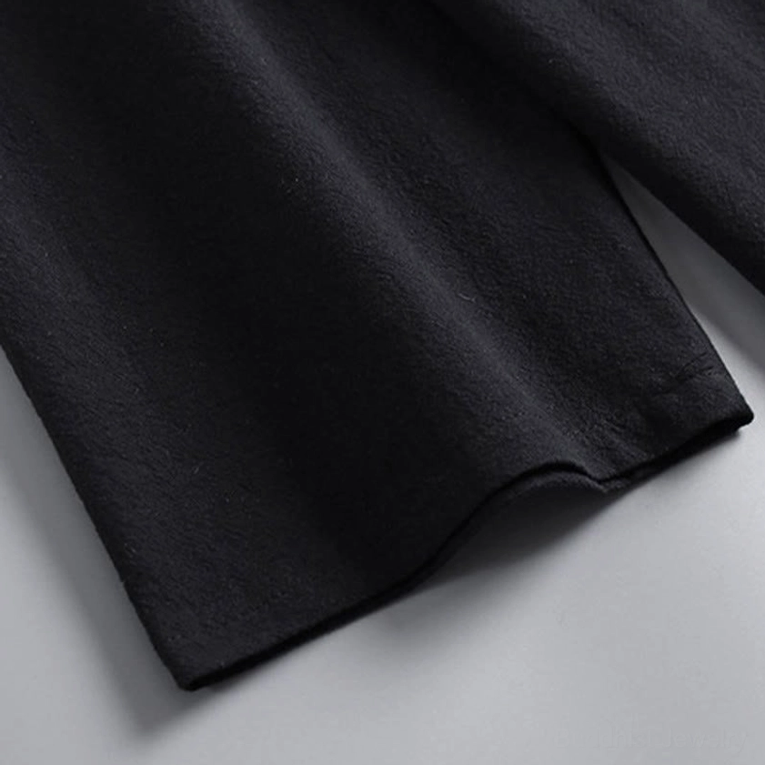 Close-up of soft cotton linen fabric texture and neat stitched hem on Hanfu garment