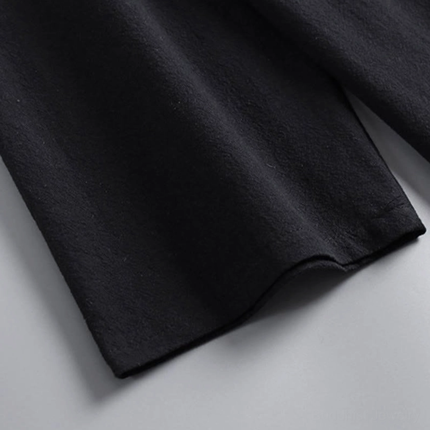 Hanfu harem pants elastic waist with drawstring and functional pockets