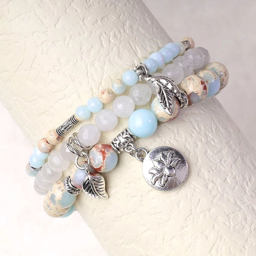 Natural gemstone healing bracelet collection ideal as gift for meditation practitioners and spiritual seekers