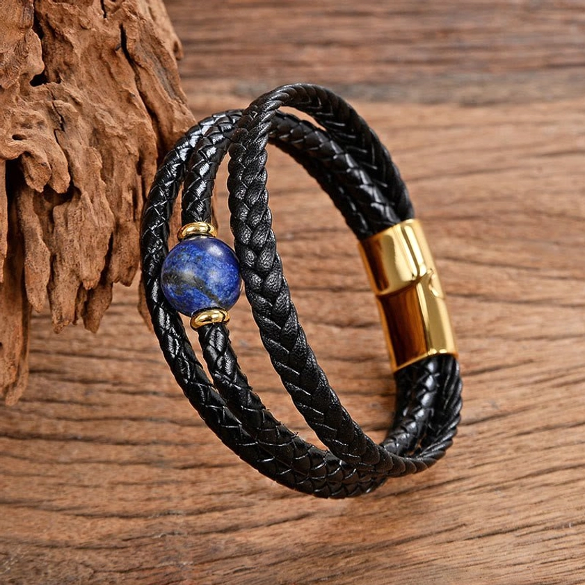 Spiritual healing bracelet gemstone arrangement close-up natural materials