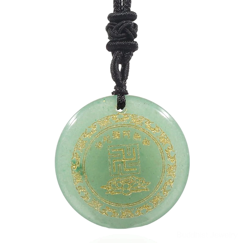 Healing crystal Buddhist pendant necklace for spiritual well-being and inner peace