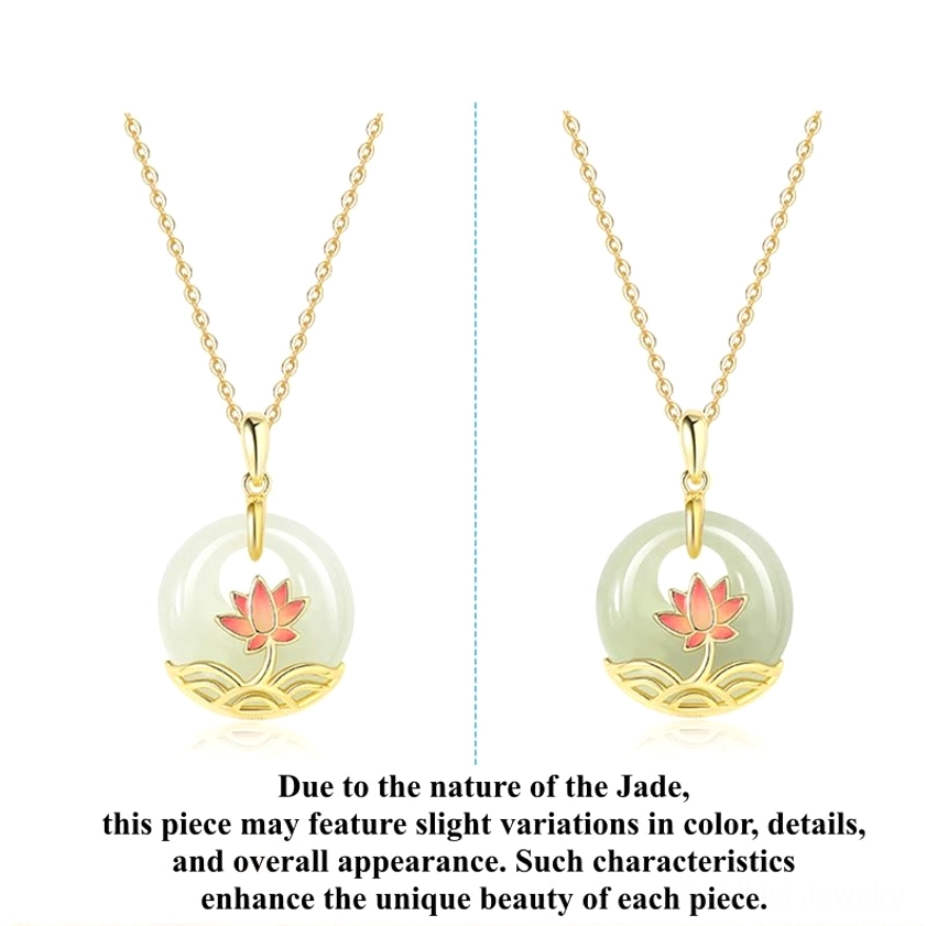 Hetian white jade lotus flower Buddhist pendant necklace styled flatlay showing complete product with chain