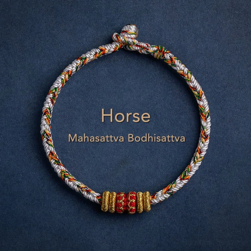 Horse zodiac Mahasattva Bodhisattva natal buddha bracelet handwoven style