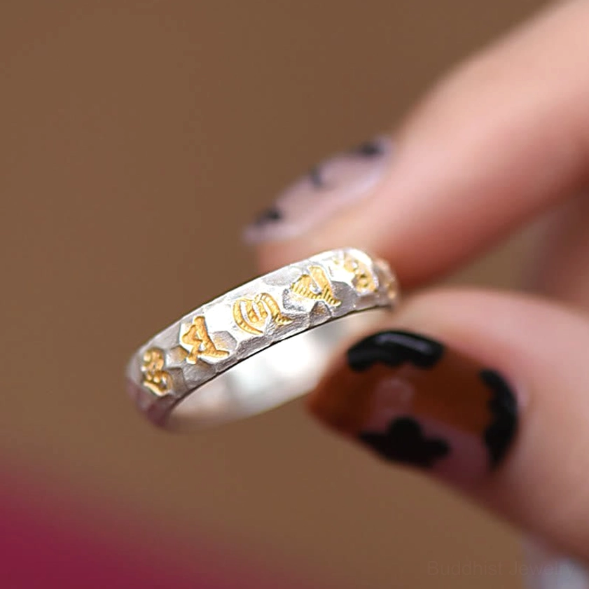 How to wear and care for sterling silver Buddhist mantra ring meditation practice guide