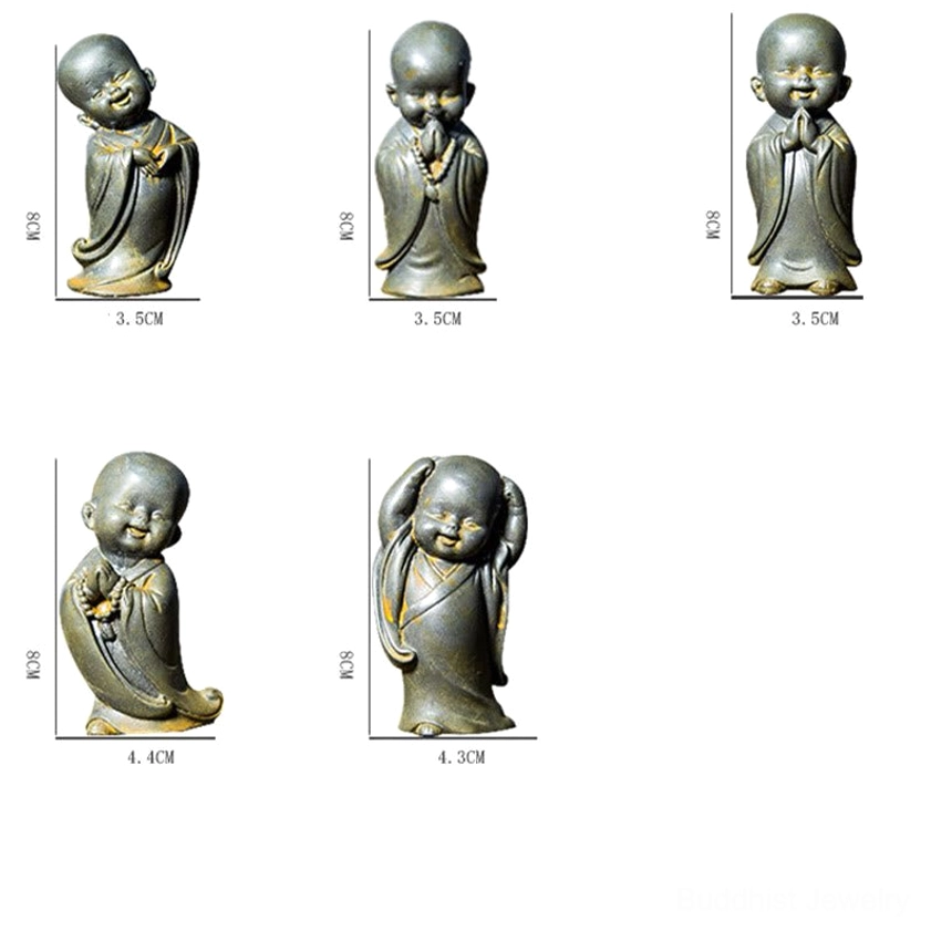 Iron Powder Resin Monk Statues - Handcrafted Meditation Figurines for Spiritual Decoration and Altar