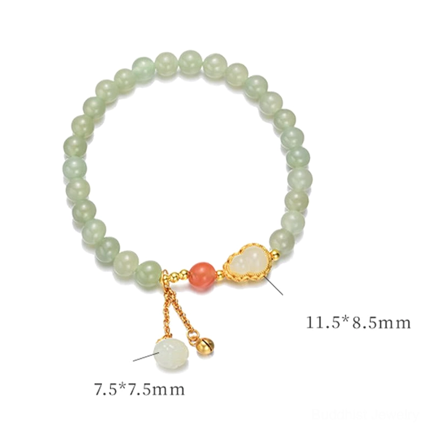 Hetian jade lotus bracelet meditation Buddhist spiritual practice accessory