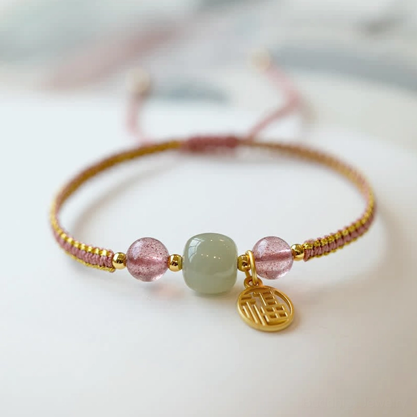 Pure jade lotus bracelet for prosperity abundance and good fortune