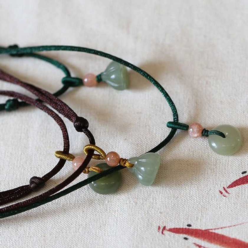 Jade peace buckle necklace styled for spiritual practice and everyday mindfulness wear