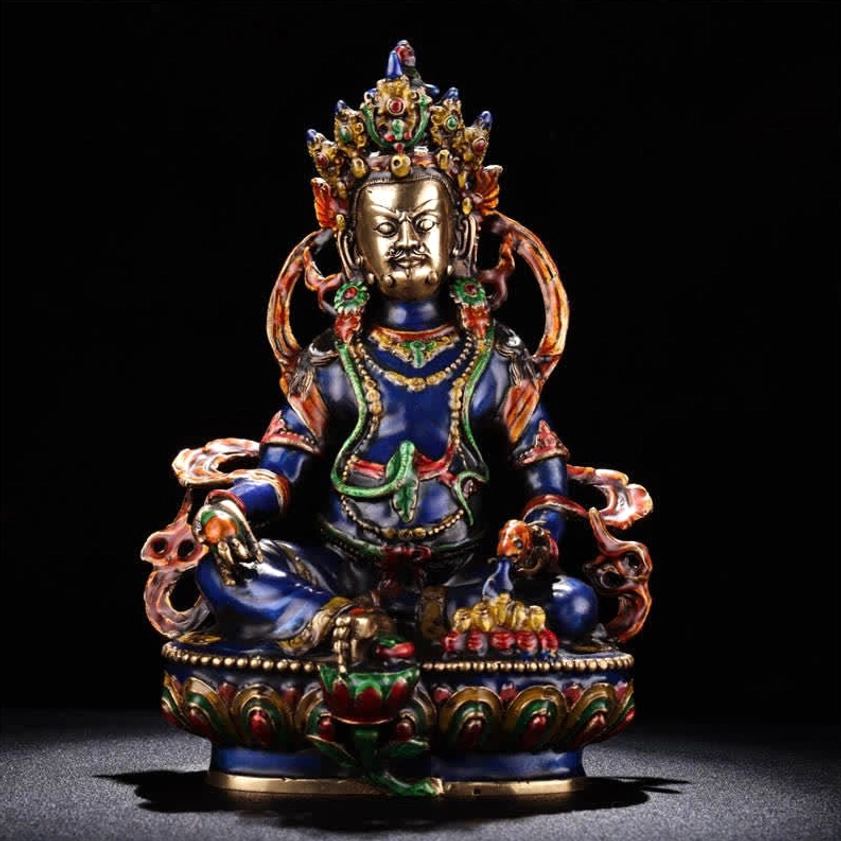 Jambhala wealth Bodhisattva statue copper figurine gift for prosperity meditation and spiritual growth