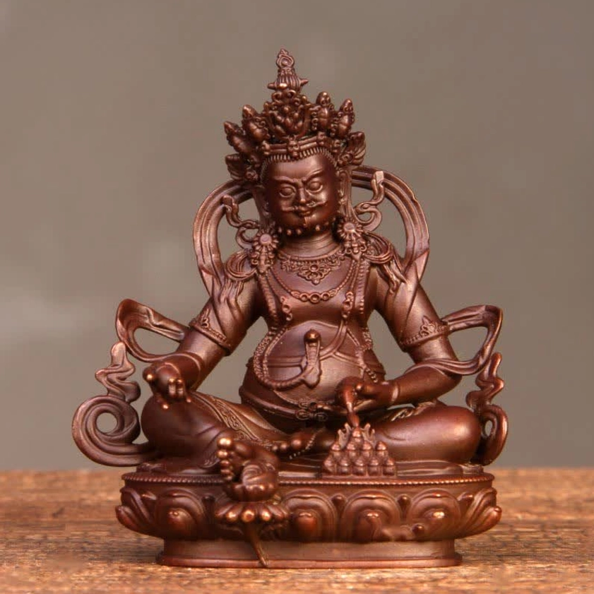 10cm Jambhala copper statue - perfect balance of presence and portability
