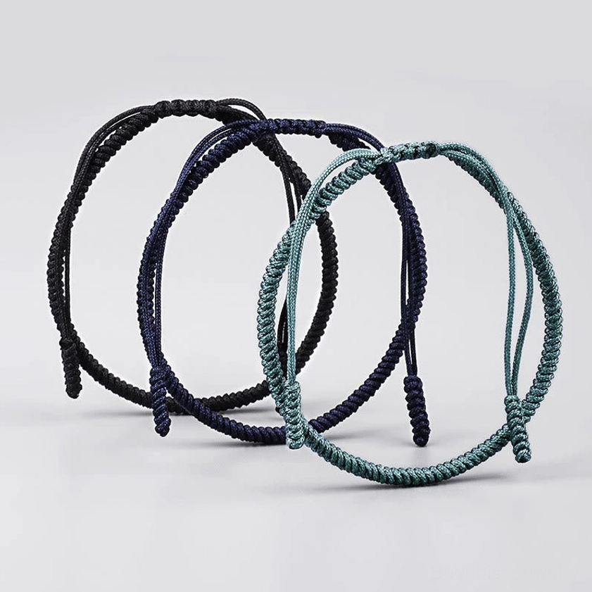 Separated individual King Kong knot Buddhist bracelets - three distinct braided loops for strength and healing