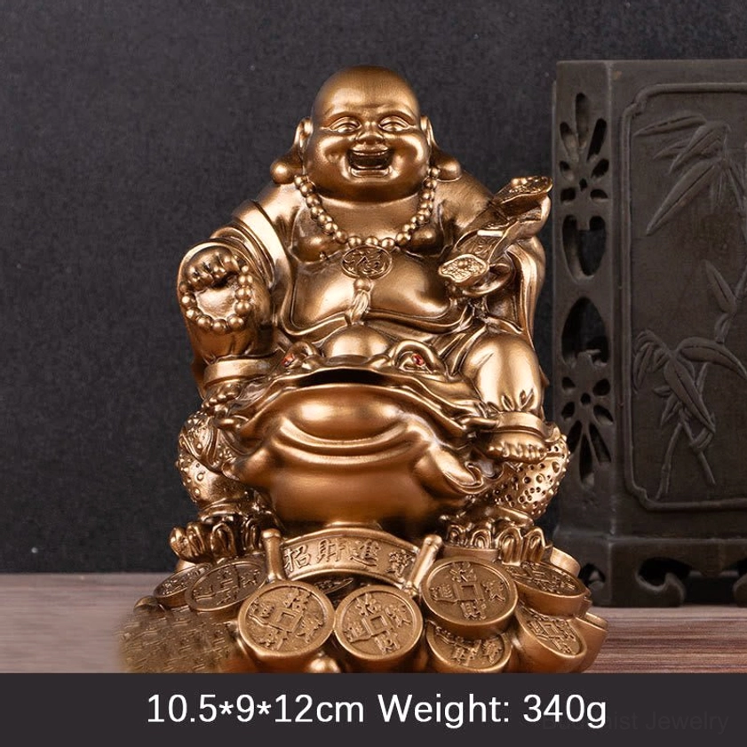 Large Bronze Buddha feng shui money toad statue 10.5cm antique bronze finish