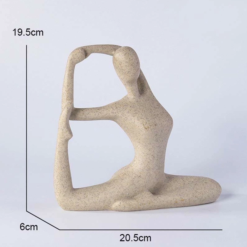 Large abstract yoga meditation resin statue with elegant standing pose for conscious living and mindfulness practice